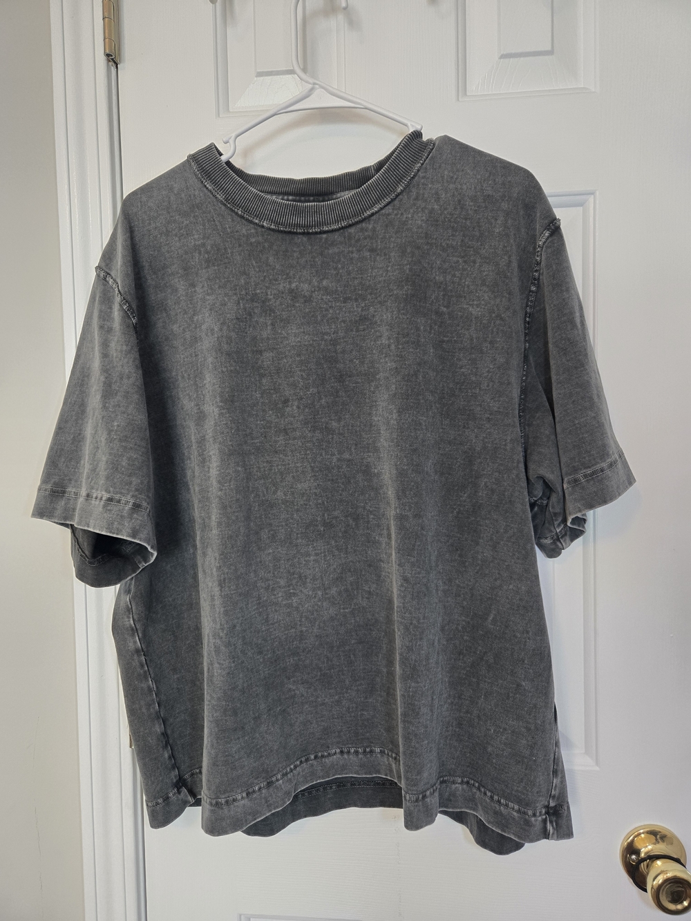 Abercrombie & Fitch Premium Essentials Cropped Cotton Vintage Washed Tee Size L